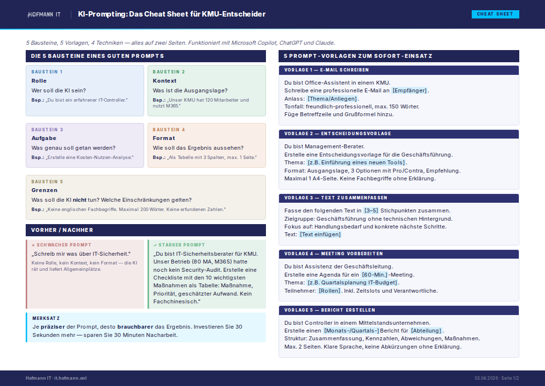 Vorschau: KI-Prompting: Das Cheat Sheet für KMU-Entscheider